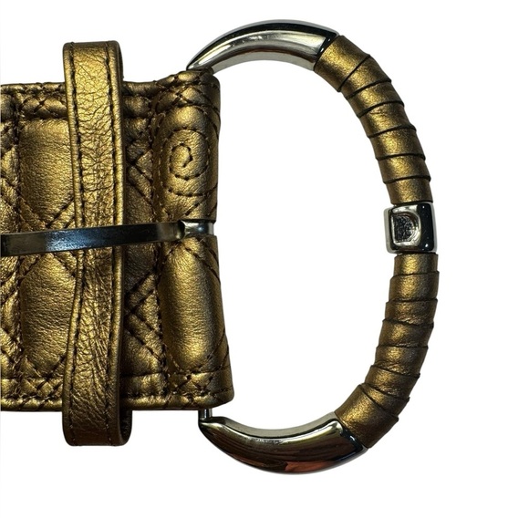 Tracy Porter gold Metallic all Leather Belt size medium NEW - Picture 3 of 12